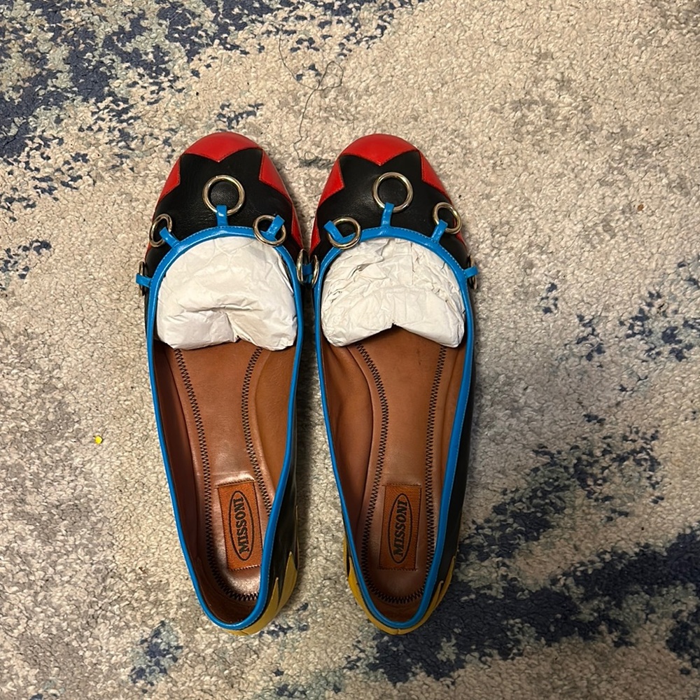 Missoni Red and Black Flats with Playful Design